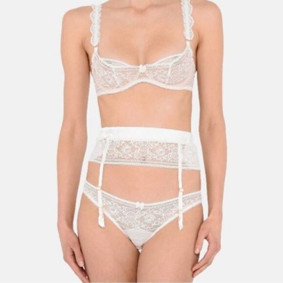 Stella McCartney Ophelia Whistling Garter Belt- vanilla ice - NEW- lace - Picture 1 of 6